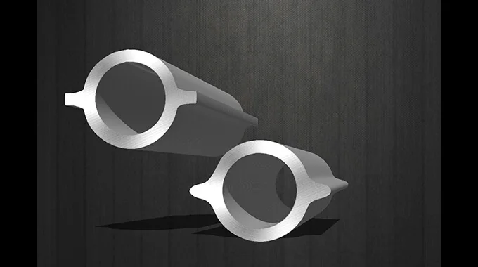 Cold-drawn seamless profile tube with fin-shaped cross-section product image