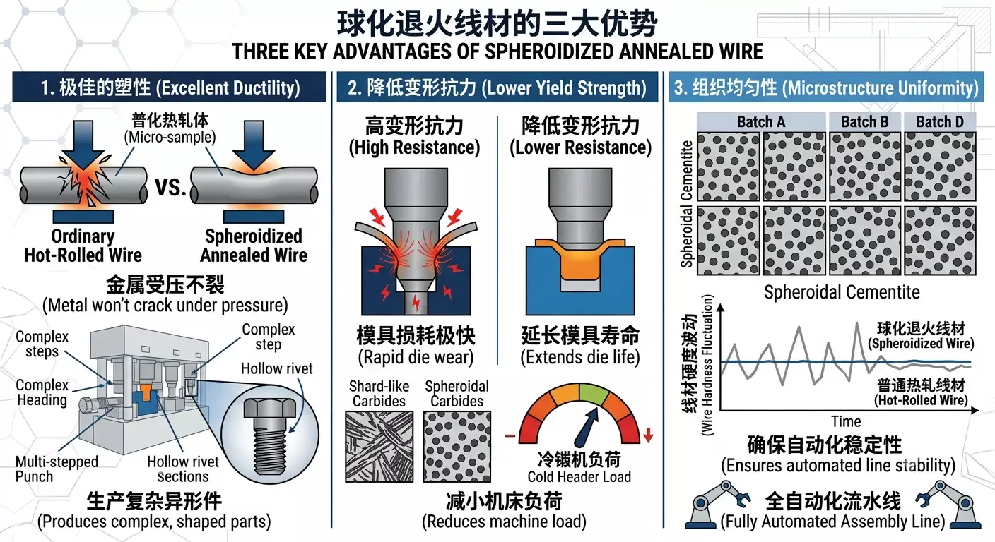 2. Why must cold heading use spheroidized wire?