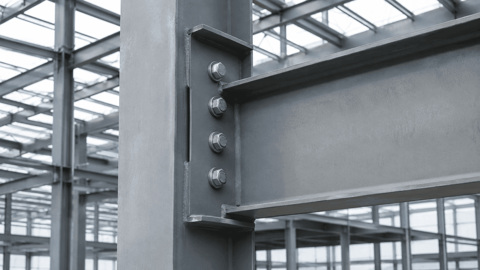 Schematic illustration of steel structure beam‑column connections